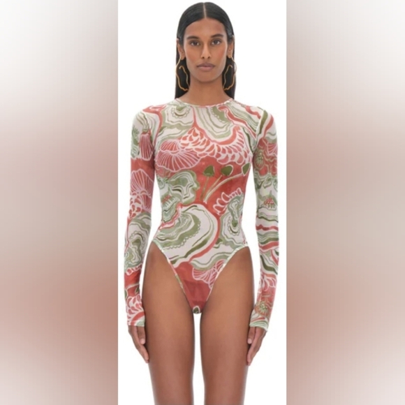 Andrea Iyamah Elle Mesh Leotard. Size: Xl - Picture 1 of 9